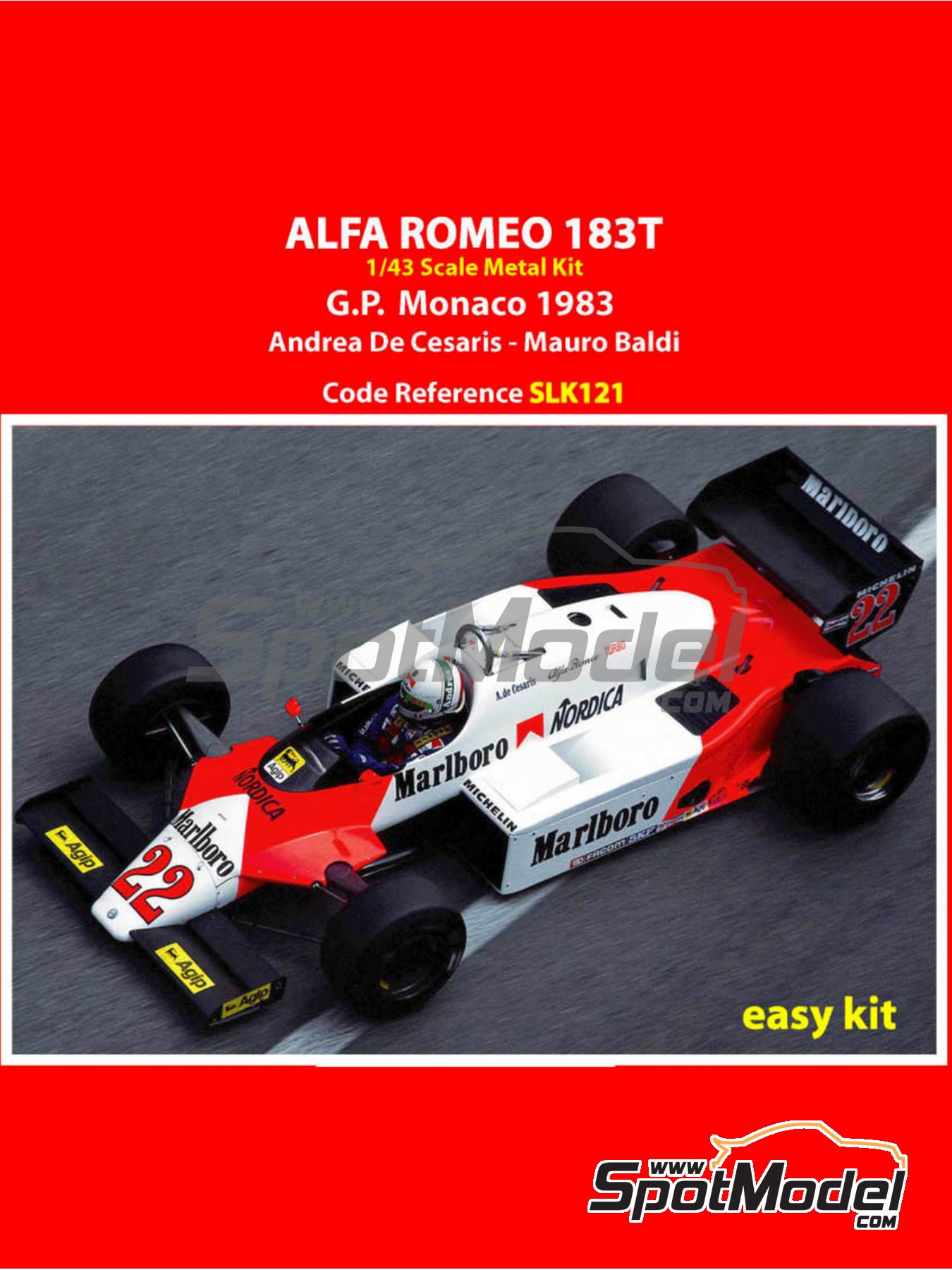 美品 1/43 スパーク アルファロメオ 183T 南アフリカGP 1983 スパーク 1/43 アルファロメオ 183T 1983 F1 ドイツGP 2位 #22 A.d.